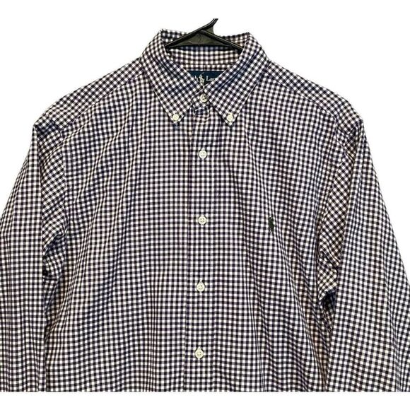 POLO RALPH LAUREN Shirt Men's Small Purple White Plaid Classic Fit Button Down - Picture 1 of 16